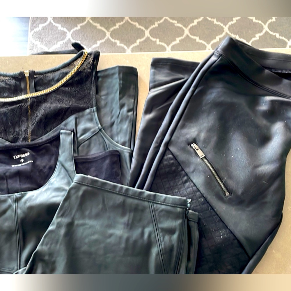 Express vegan leather bundle! 2 hot outfits to mix n match. Size M